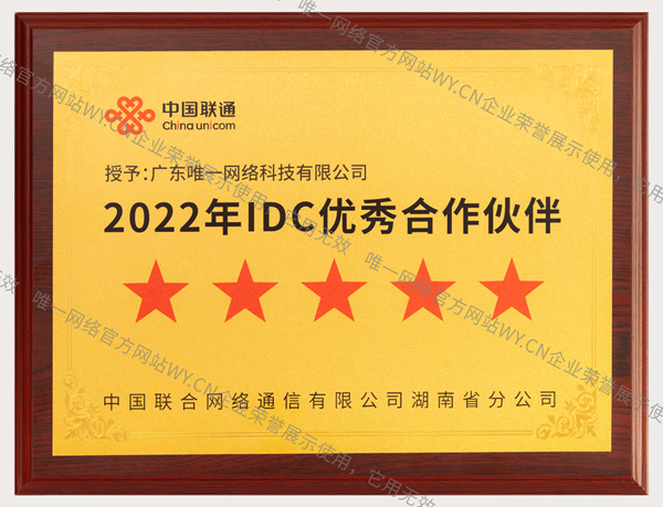 2022年IDC優秀合作伙伴